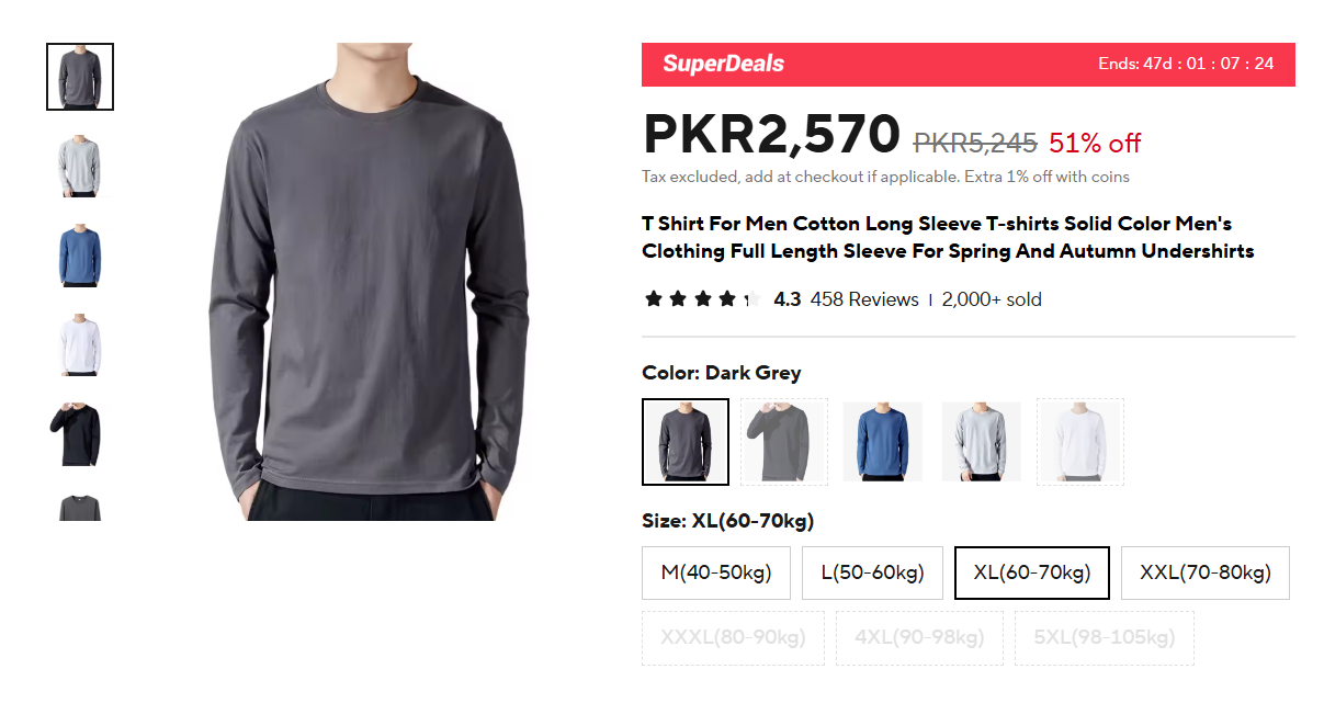 T Shirt For Men Cotton Long Sleeve T-shirts Solid Color Men's Clothing Full Length Sleeve For Spring And Autumn Undershirts